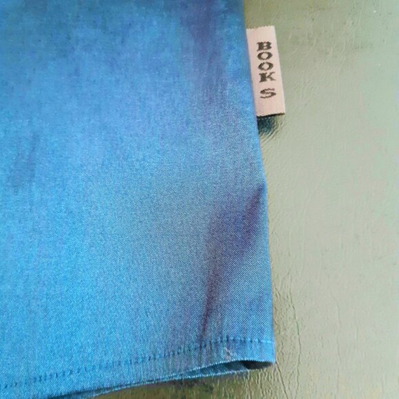 Book's Menswear SZ M Teal Soft Taffeta Men's Button Up Shirt with Sheen - Picture 6 of 10